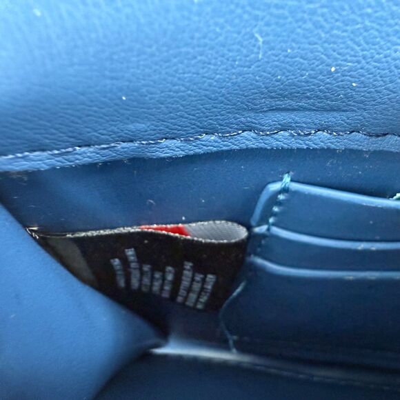 Quilted Chain Mini Purse Blue Ophelia Roe NEW gold chain strap - Picture 10 of 12